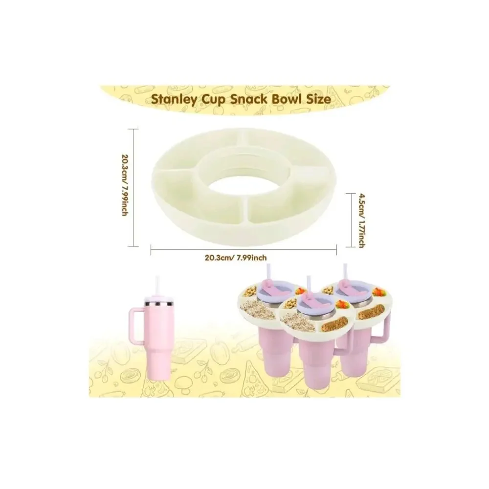 Snack Bowl For Stanley 40oz, Upgrade Silicone Reusable Snack Tray
